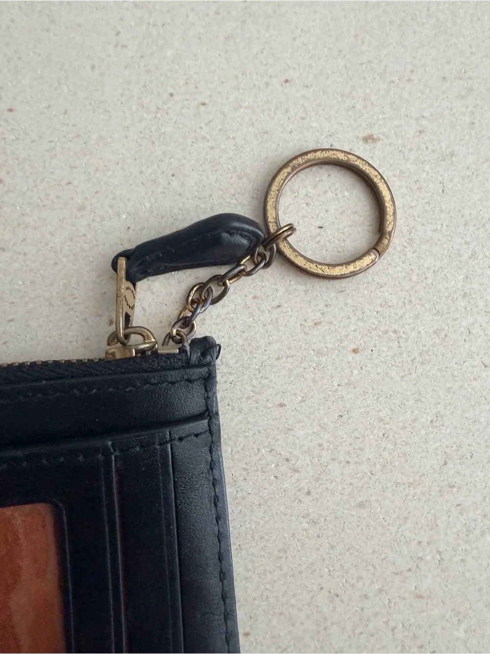 Coach Signature Jacquard Print Card Case with Key Chain